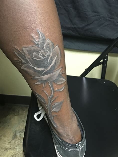 dark skin white ink tattoo